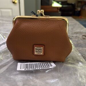 Dooney & Bourke pebbled, leather kiss lock coin purse
